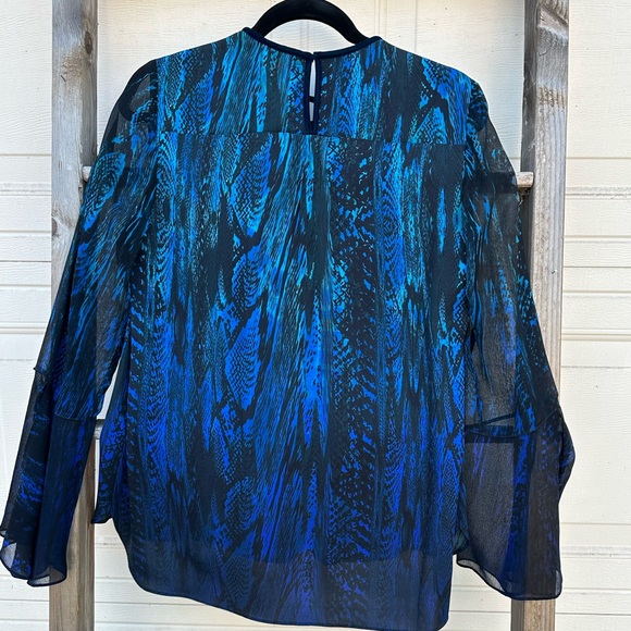 Tahari Bohemian Boho Gypsy Elegant Silk Blouse - Picture 7 of 9